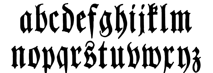Chursaechsische Fraktur UNZ1 Font LOWERCASE