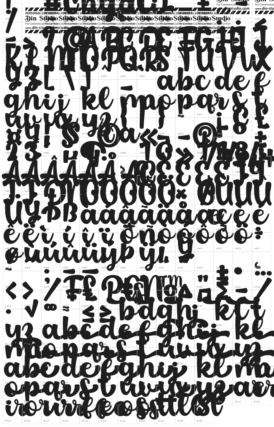 Chyali Personal Use Character Map