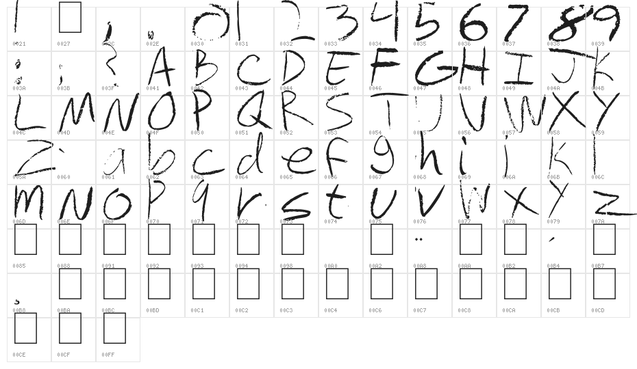 chalkboard Character Map