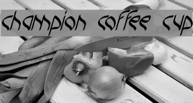 champion coffee cup Font examples