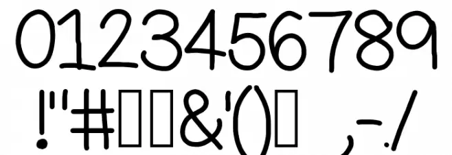 chasing the ice cream truck Font OTHER CHARS