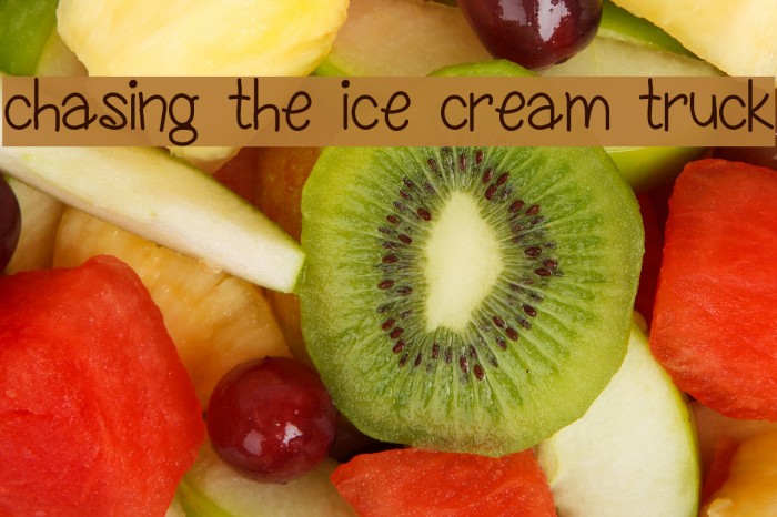 chasing the ice cream truck Font examples
