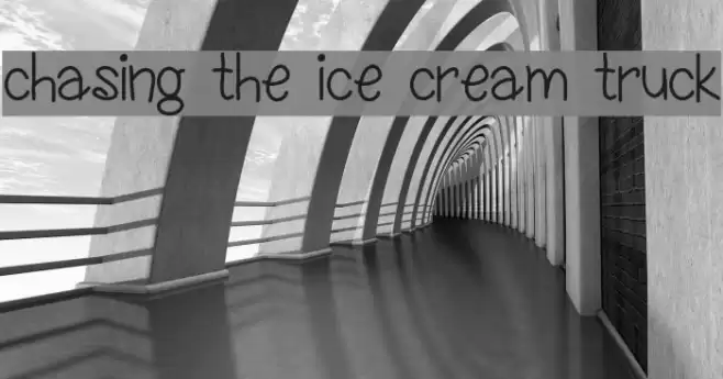 chasing the ice cream truck Font examples