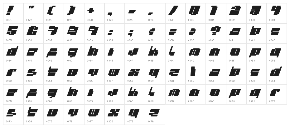 cheaptype [italic] Character Map