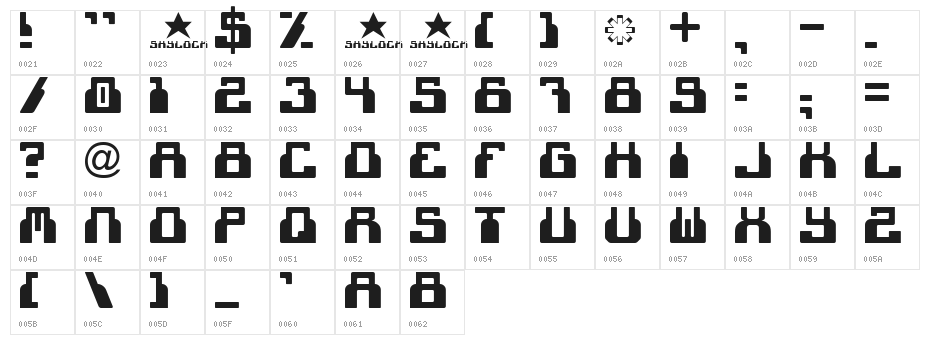 cheek2cheek [black!] by shk.dezign Character Map