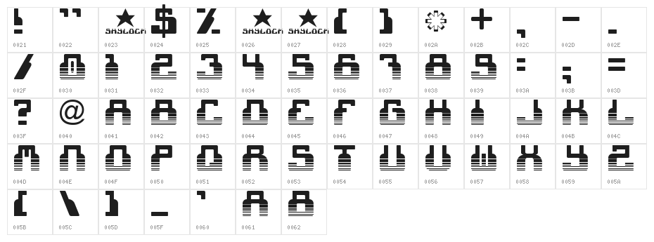 cheek2cheek [faded!] by shk.dezign Character Map