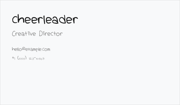 cheerleader Business Card