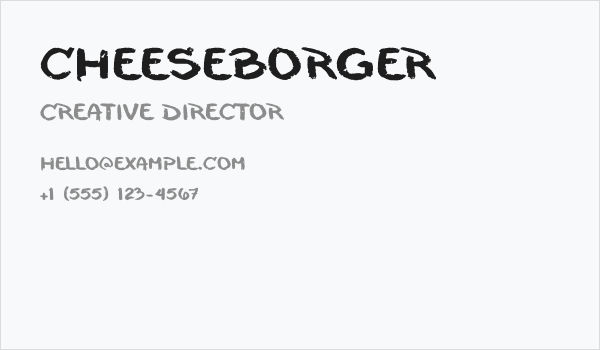 cheeseborger Business Card