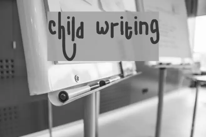 child writing Font examples