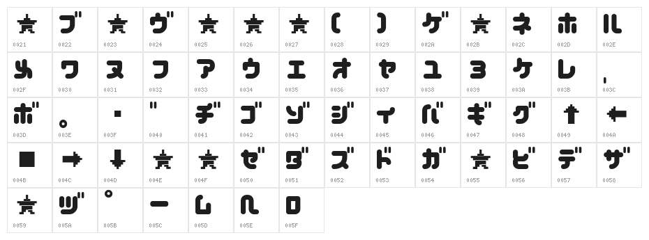 chilli Bold Character Map