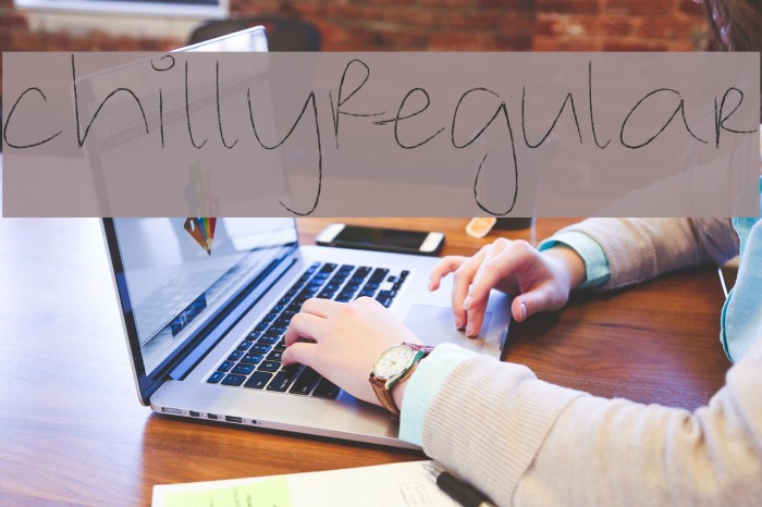 chillyRegular Font examples
