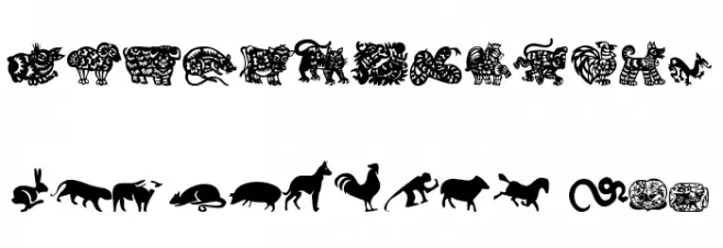chinese zodiac tfb Caratteri MAIUSCOLE