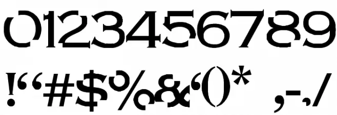 chipped Font OTHER CHARS