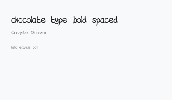 chocolate type bold spaced Business Card