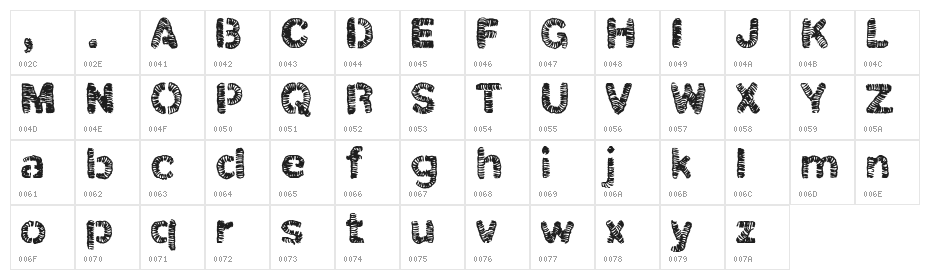 christelLine black Character Map
