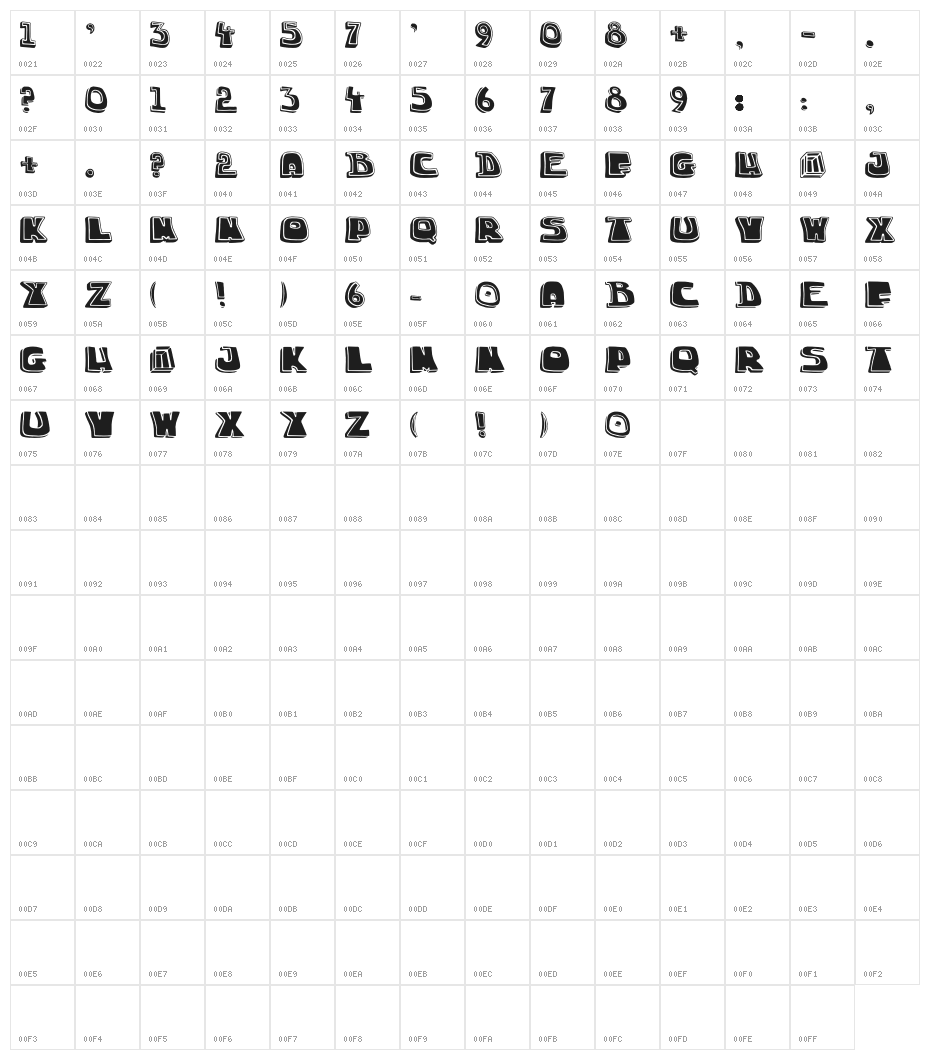 chuck-title-font Character Map