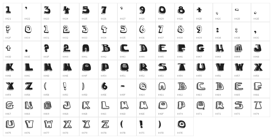 chucka-sketch Character Map