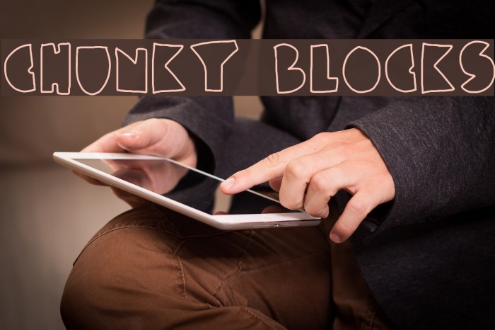chunky blocks Font examples