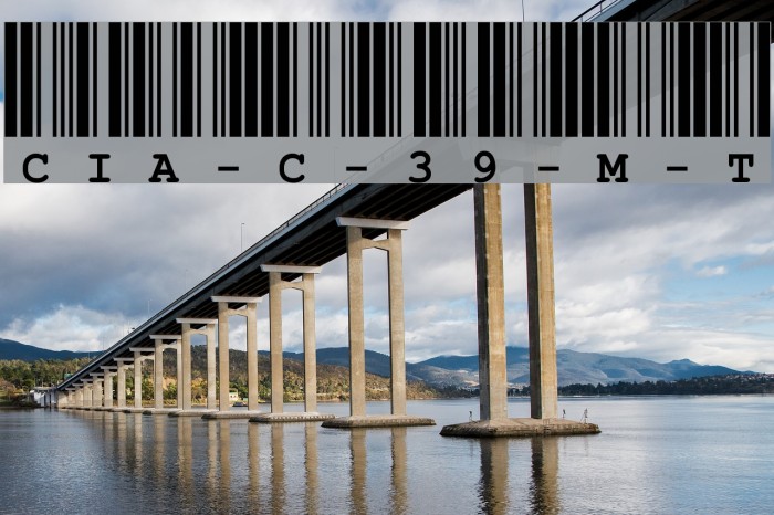 CIA-Code-39-Medium-Text Font examples