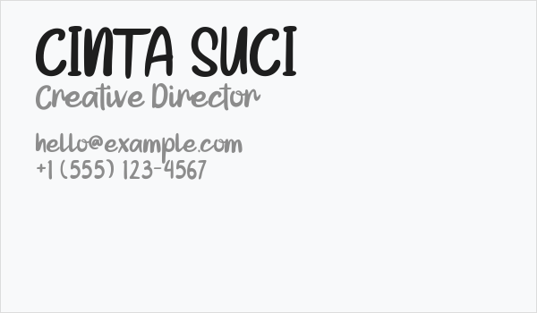 CINTA SUCI Business Card