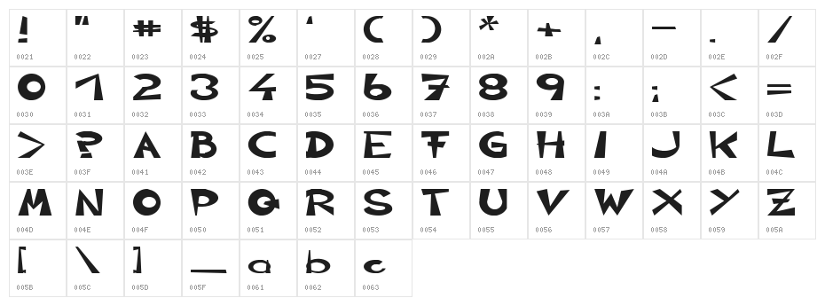 CIRCLINE Heavy Character Map