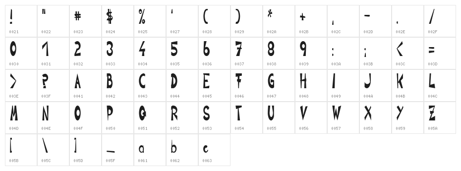 CIRCLINE2 Light Character Map