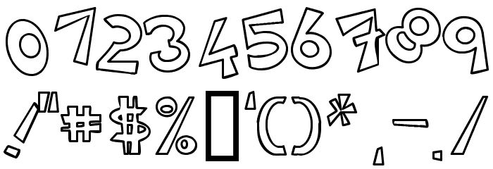 CIRCLINEcrazyjumped outline Font OTHER CHARS