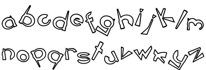 CIRCLINEcrazyjumped outline Font LOWERCASE