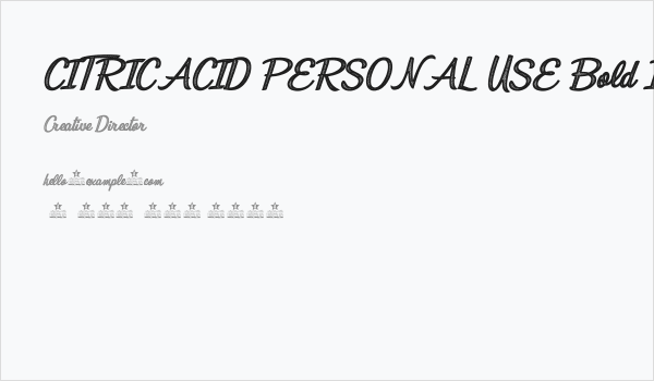 CITRICACID PERSONAL USE Bold Italic Business Card