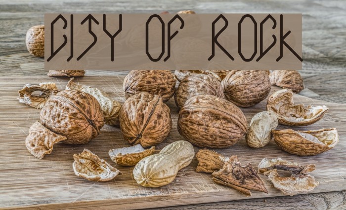 CITY OF ROCK Font examples