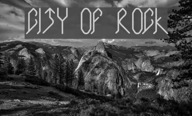 CITY OF ROCK Font examples