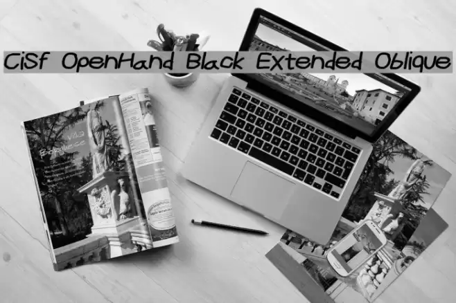 CiSf OpenHand Black Extended Oblique Schriftart examples