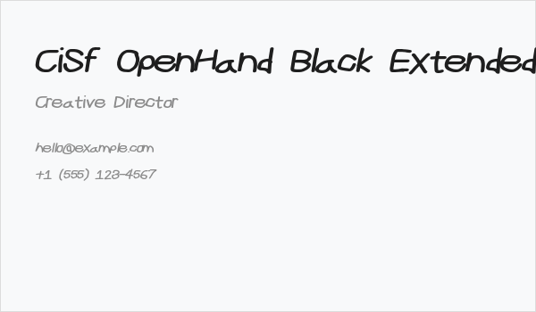CiSf OpenHand Black Extended Oblique Business Card