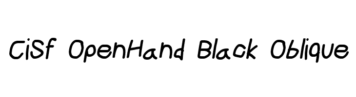 CiSf OpenHand Black Oblique  नि: शुल्क फ़ॉन्ट्स डाउनलोड