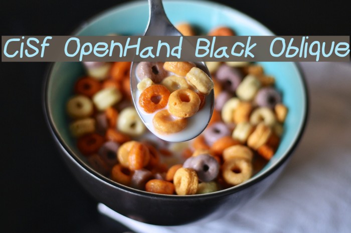CiSf OpenHand Black Oblique Font examples