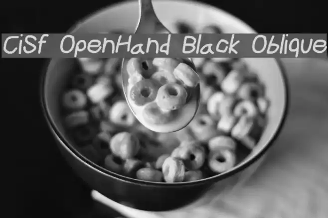 CiSf OpenHand Black Oblique Font examples