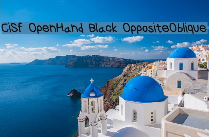 CiSf OpenHand Black OppositeOblique Font examples