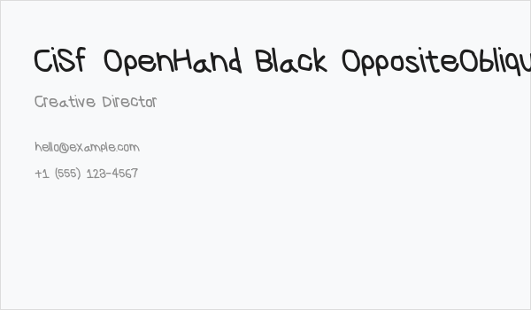 CiSf OpenHand Black OppositeOblique Business Card