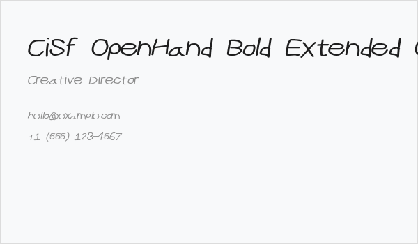 CiSf OpenHand Bold Extended Oblique Business Card