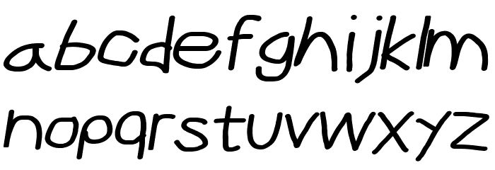 CiSf OpenHand Bold Extended Oblique Font LOWERCASE