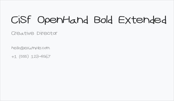 CiSf OpenHand Bold Extended Business Card