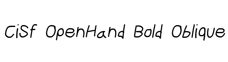 CiSf OpenHand Bold Oblique Font