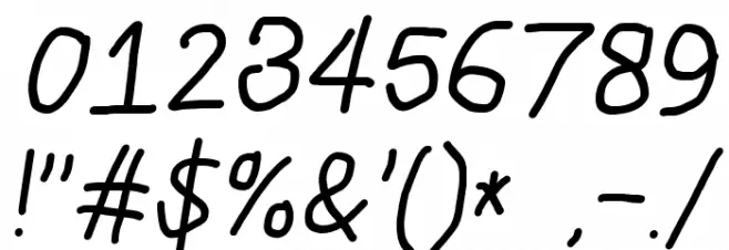 CiSf OpenHand Bold Oblique Font OTHER CHARS