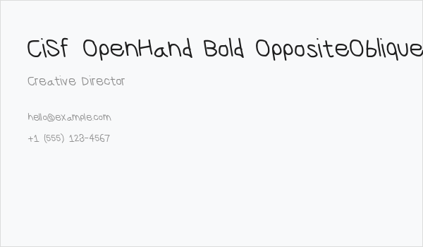 CiSf OpenHand Bold OppositeOblique Business Card