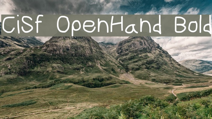 CiSf OpenHand Bold Font examples
