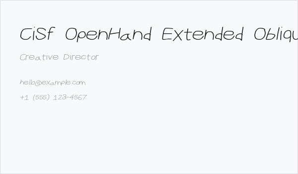 CiSf OpenHand Extended Oblique Business Card