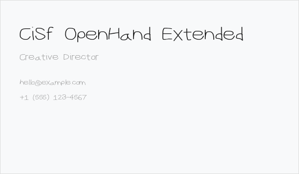 CiSf OpenHand Extended Business Card