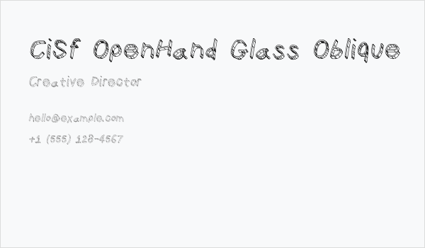 CiSf OpenHand Glass Oblique Business Card