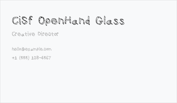 CiSf OpenHand Glass Business Card