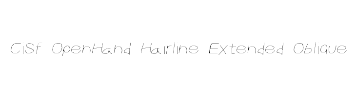 CiSf OpenHand Hairline Extended Oblique  नि: शुल्क फ़ॉन्ट्स डाउनलोड